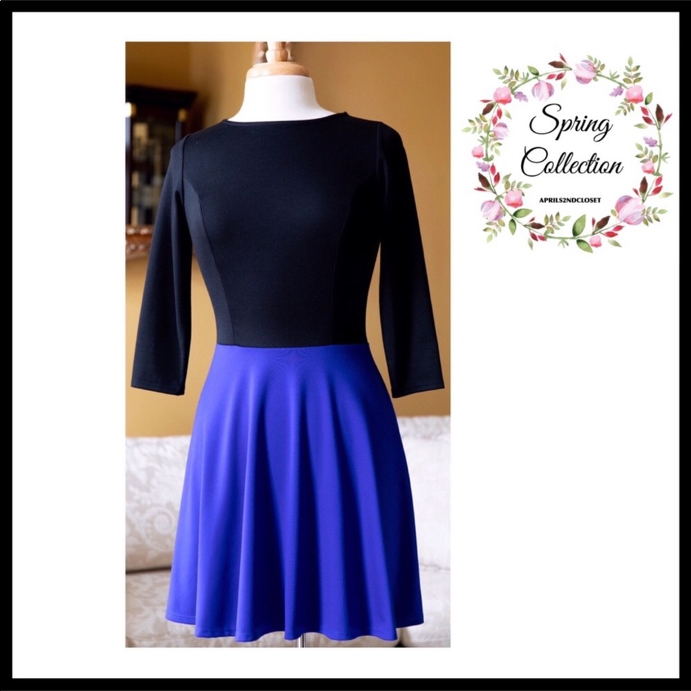 A-LINE KNIT FLOWY MINI SKATER 80s RETRO TUNIC DRESS A3C